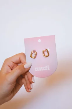 Andi Crystal Link Hoops - Hypoallergenic