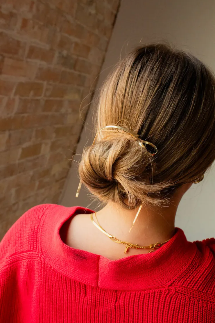 Andi Dainty Gold Bow Ponytail Insert