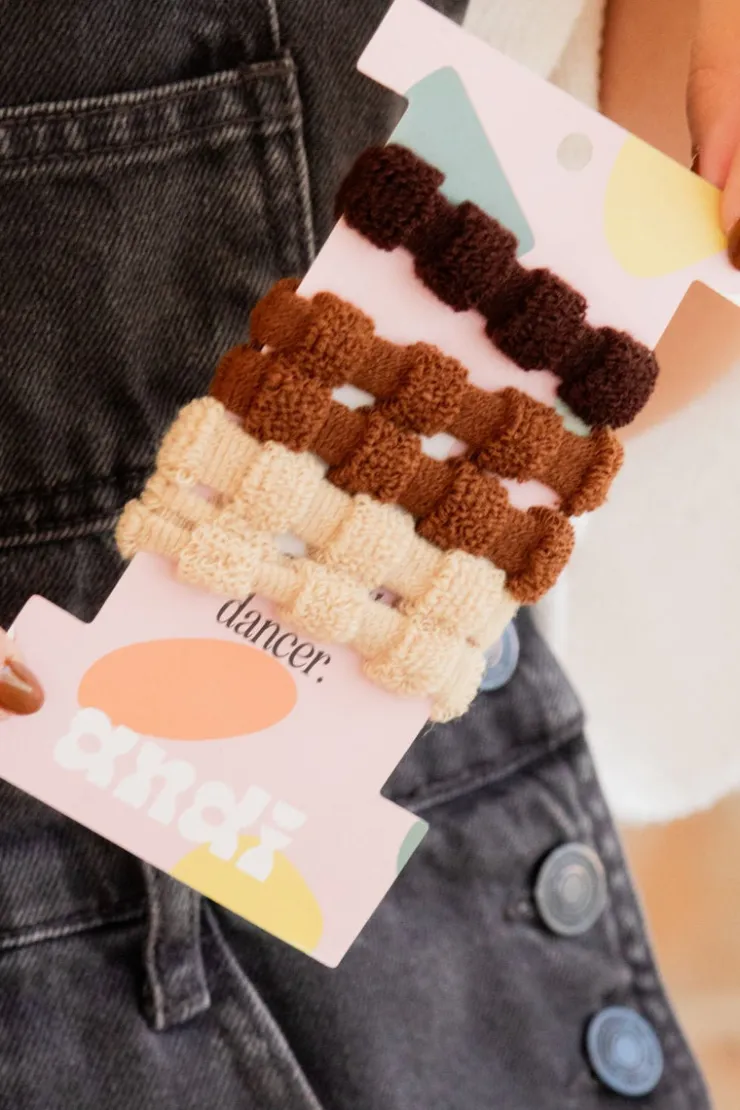 Andi Dashed Neutral Hair Tie 5-Pack