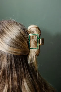 Andi Fir + Gold Claw Clip