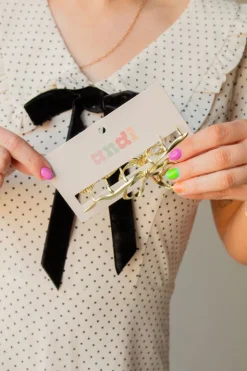 Andi Gold Bow Squiggle Claw Clip
