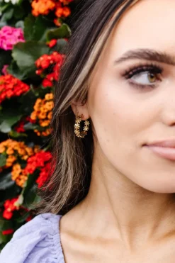 Andi Gold Daisy Hoops - Hypoallergenic