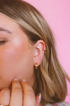 Andi Gold Hammered Hoops - Hypoallergenic