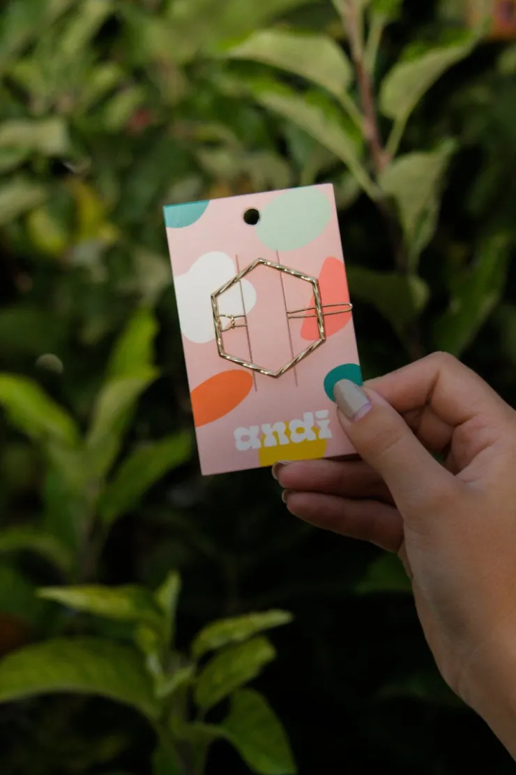Andi Gold Hexagon Clip
