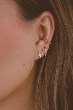 Andi Gold Lightning Studs - Hypoallergenic