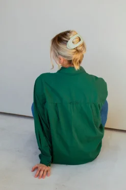Andi Green Circle Cutout Flat Claw Clip