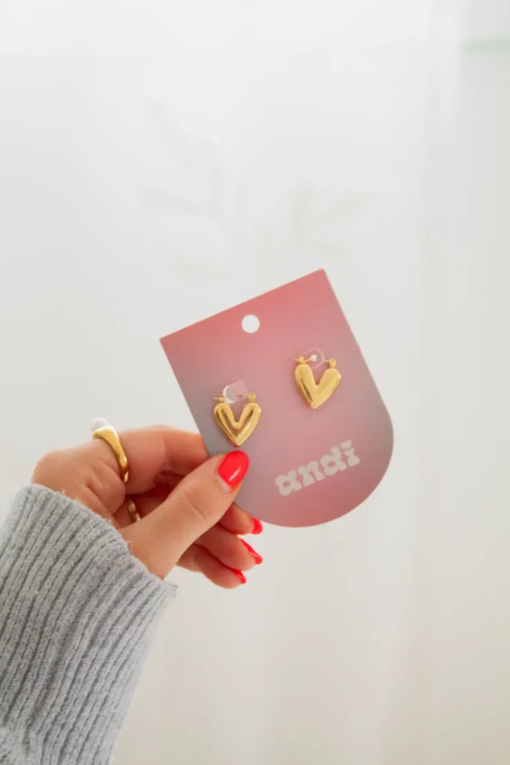 Andi Heart Hoop Earrings