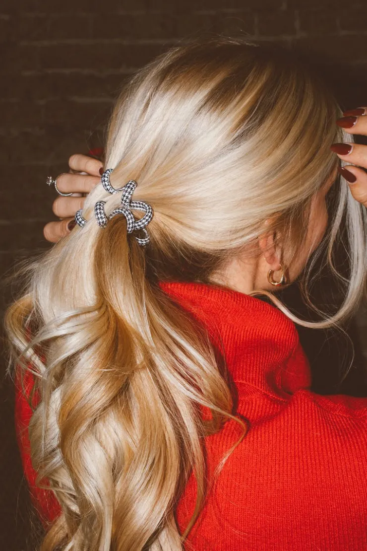 Andi Houndstooth Cord Scrunchies