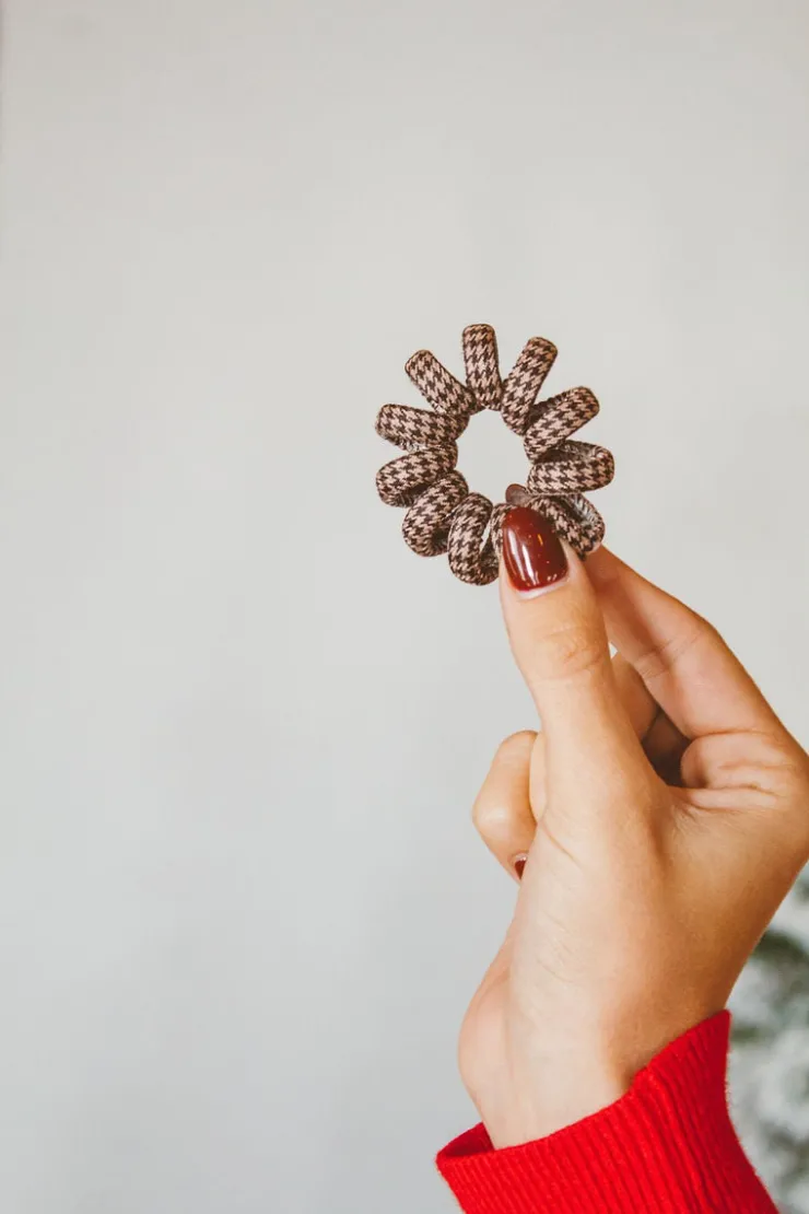 Andi Houndstooth Cord Scrunchies