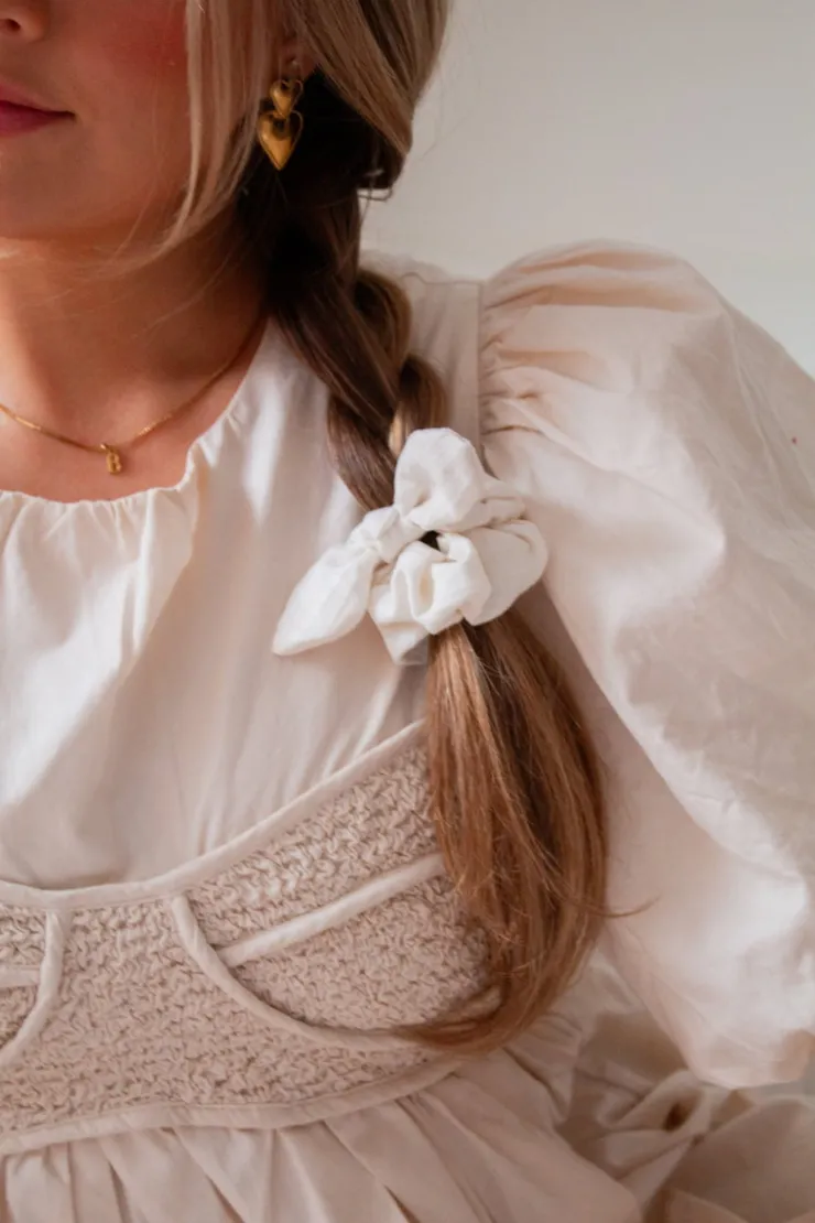 Andi Ivory Bow Scrunchie