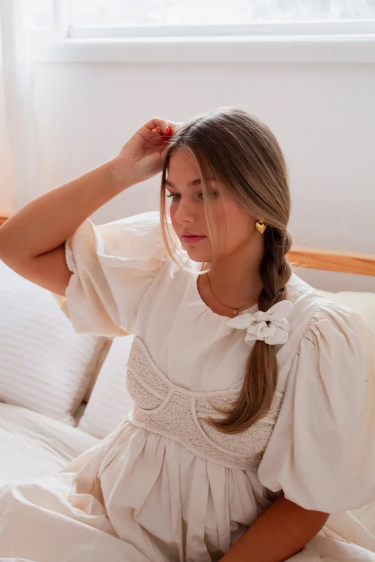 Andi Ivory Bow Scrunchie