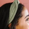 Andi Ivy Green Pleated Hard Headband