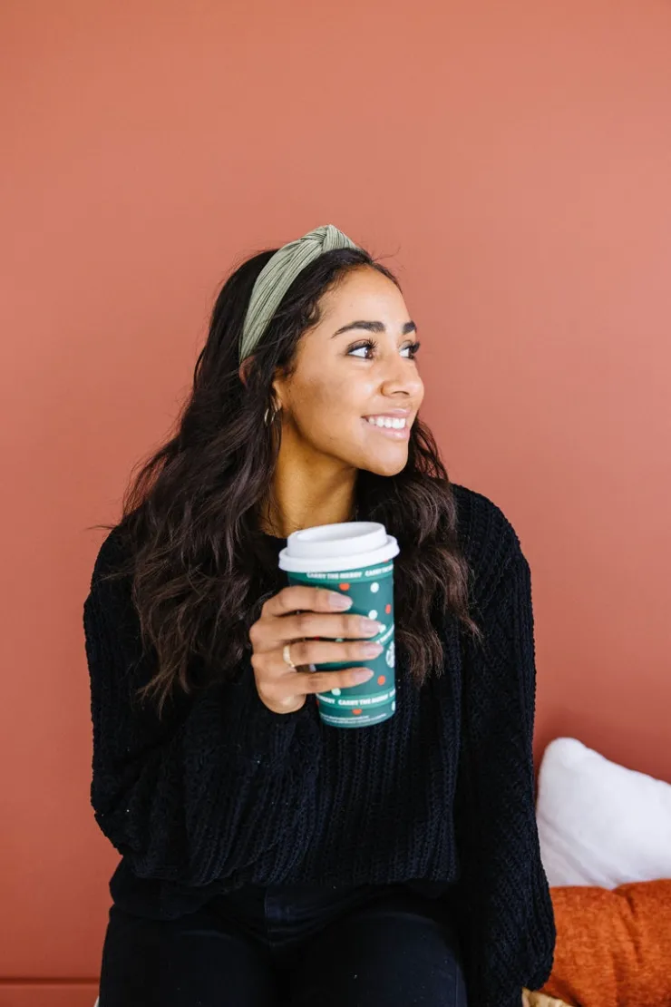 Andi Ivy Green Pleated Hard Headband