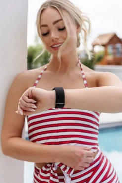 Andi Jet Black Adjustable Elastic Watch Band