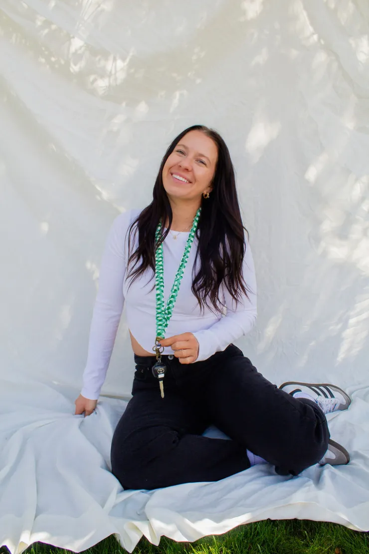 Andi Kelly Green Checkered Lanyard