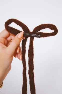 Andi Knit Long Bow Clip
