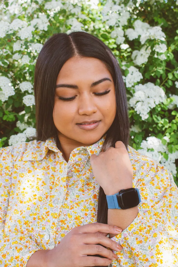 Andi Lagoon Blue Adjustable Elastic Watch Band