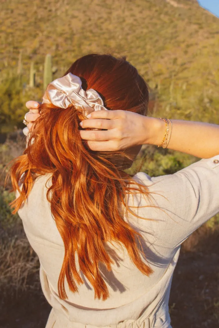 Andi Latte Satin Jumbo Scrunchie