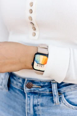 Andi Light Tan Athletic Scrunchie Band Compatible with Apple Watch