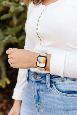 Andi Light Tan Athletic Scrunchie Band Compatible with Apple Watch