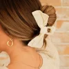 Andi Linen Loop Bow Claw Clip