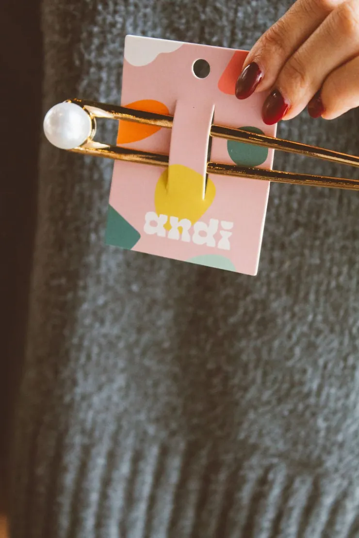 Andi Long Pearl Hair Pin