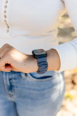 Andi Marine Blue Athletic Scrunchie Band Compatible with Apple Watch