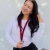Andi Maroon Linen Lanyard