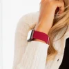 Andi Maroon Thick Weaved Adjustable Elastic Watch Band
