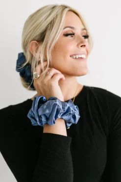 Andi Midnight Moon Satin Jumbo Scrunchie