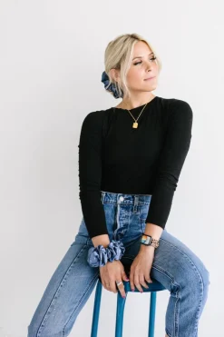 Andi Midnight Moon Satin Jumbo Scrunchie