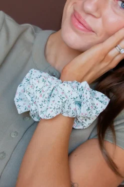 Andi Mint Floral Jumbo Scrunchie