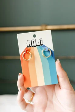 Andi 18mm Fundamental Gold and Silver Hoops - Hypoallergenic