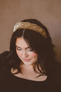Andi Mocha Velvet Braided Hard Headband