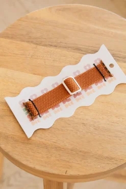 Andi Mustard Thick Weaved Adjustable Elastic Watch Band