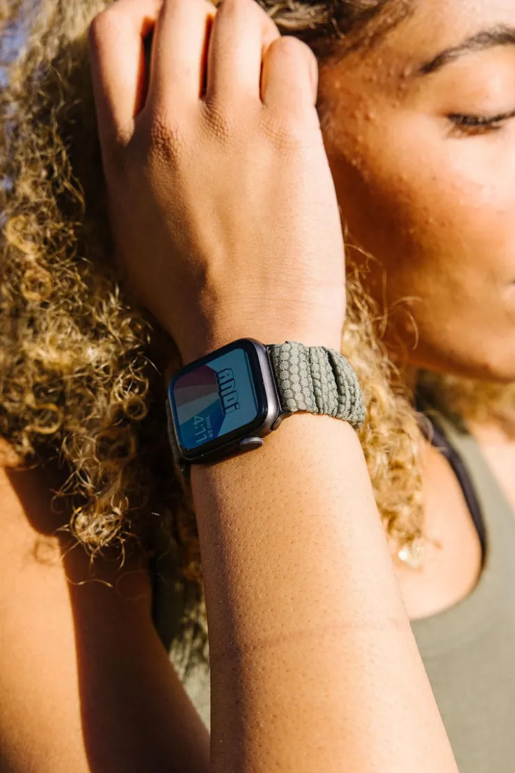 Andi Olive Hexagon Athletic Scrunchie Band Compatible with Apple Watch