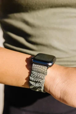 Andi Olive Hexagon Athletic Scrunchie Band Compatible with Apple Watch