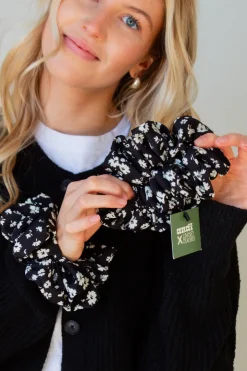 Andi Onyx Floral Jumbo Scrunchie