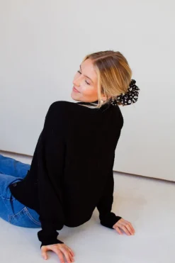 Andi Onyx Floral Jumbo Scrunchie