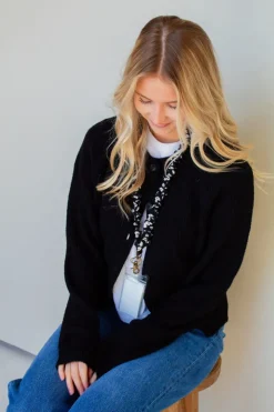 Andi Onyx Floral Lanyard