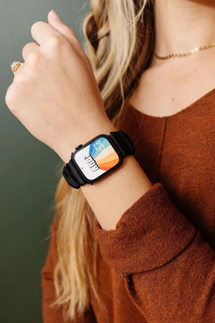 Andi Onyx Luxe Scrunchie Band Compatible with Apple Watch