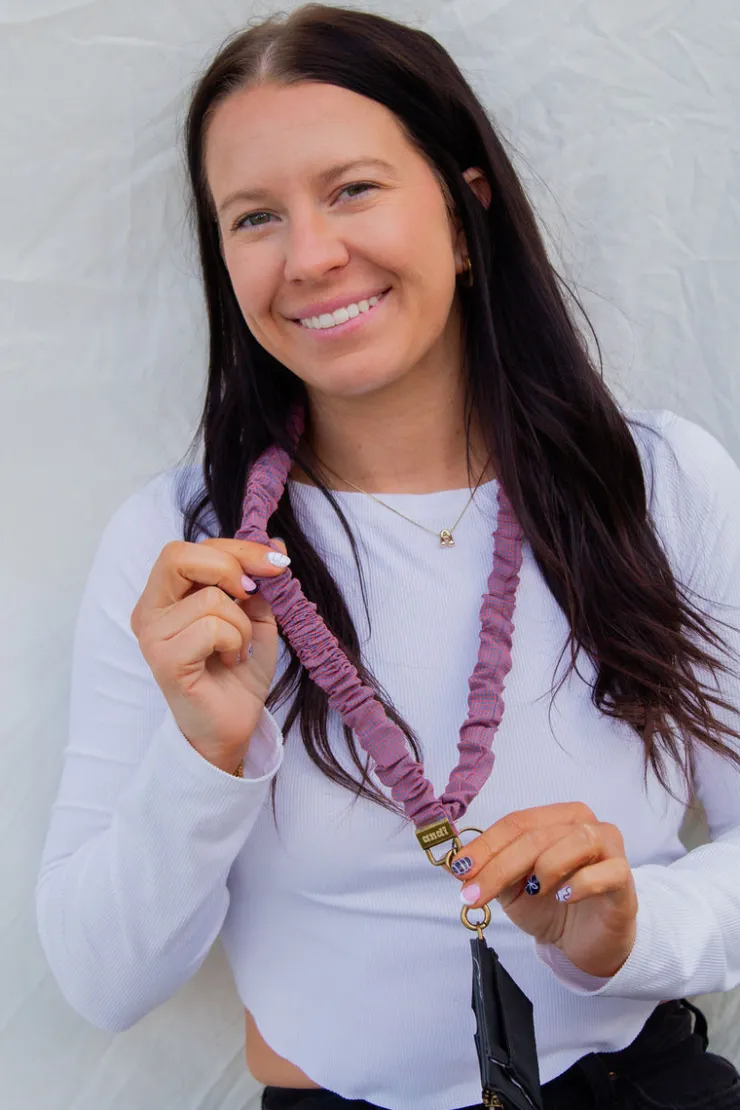 Andi Orange & Blue Mini Checkered Lanyard