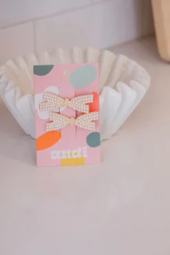 Andi Pearl Bow Clips 2-pack