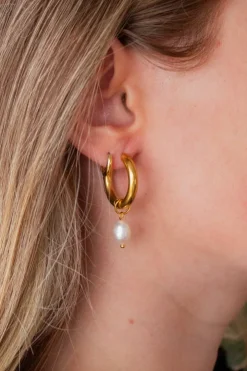 Andi Pearl Dangle Hoops