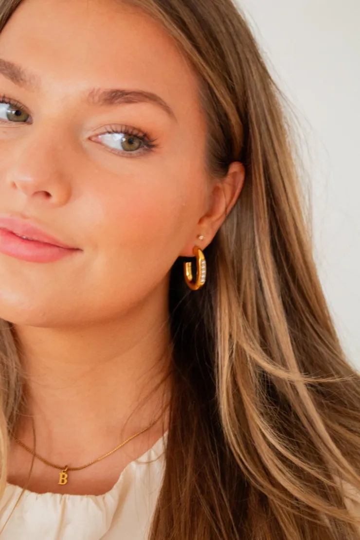 Andi Pearl Encrusted Half Hoops