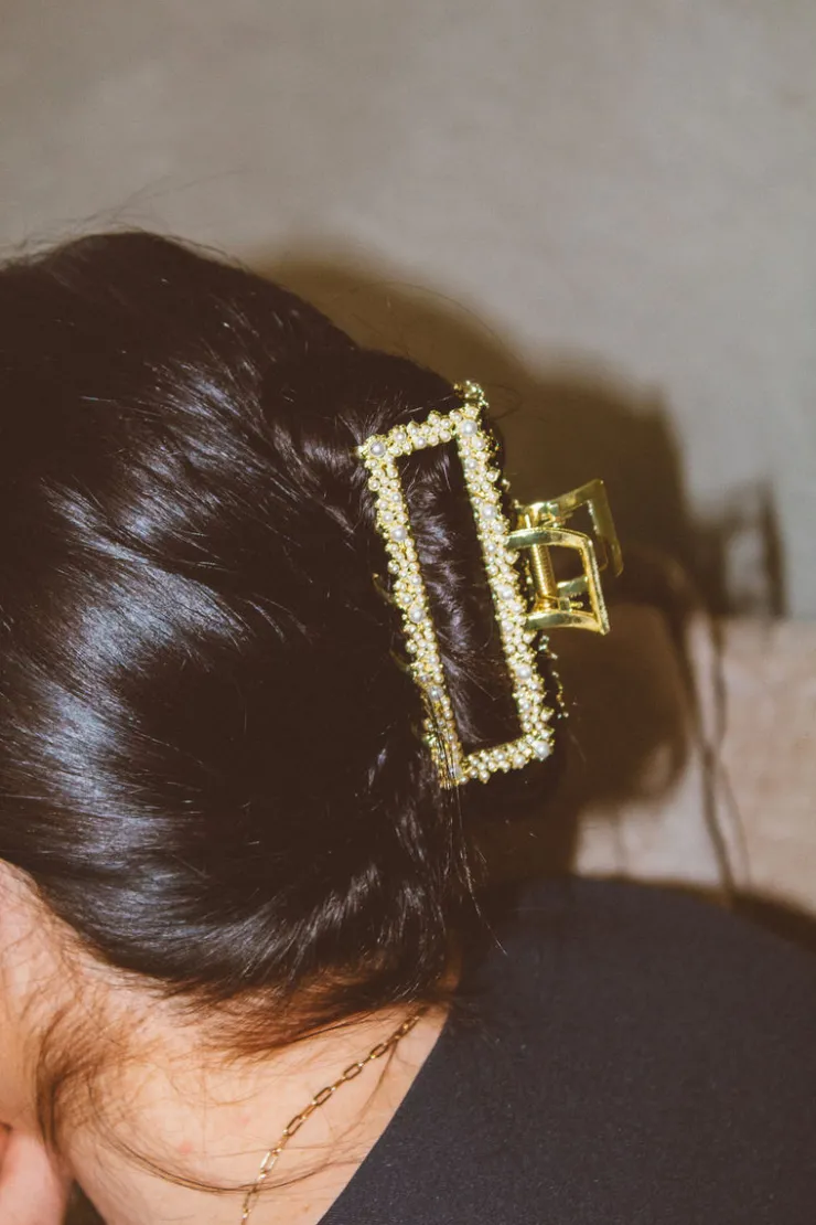 Andi Pearl Rectangle Claw Clip