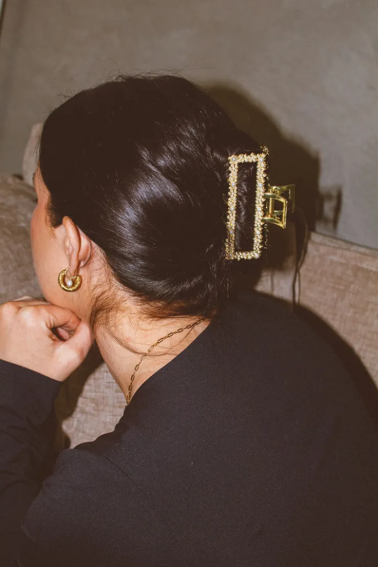 Andi Pearl Rectangle Claw Clip