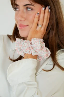 Andi Pink Floral Jumbo Scrunchie