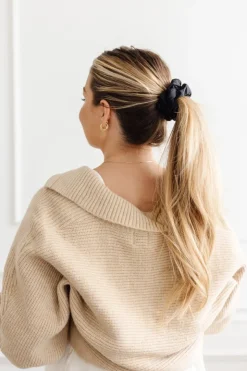 Andi Raven Black Oversized Athletic Scrunchie