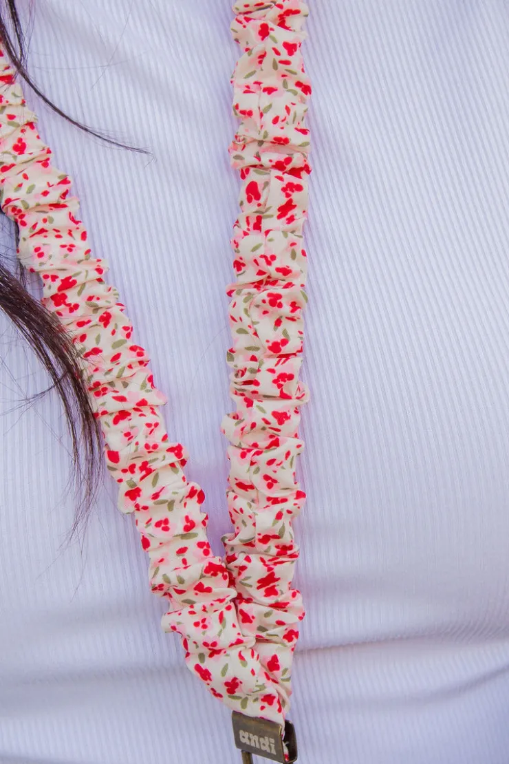 Andi Red & Pink Floral Lanyard